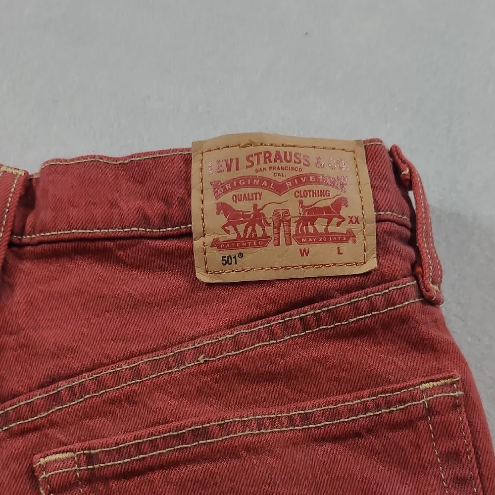 Levi's Rust Red Denim Cutoff Shorts